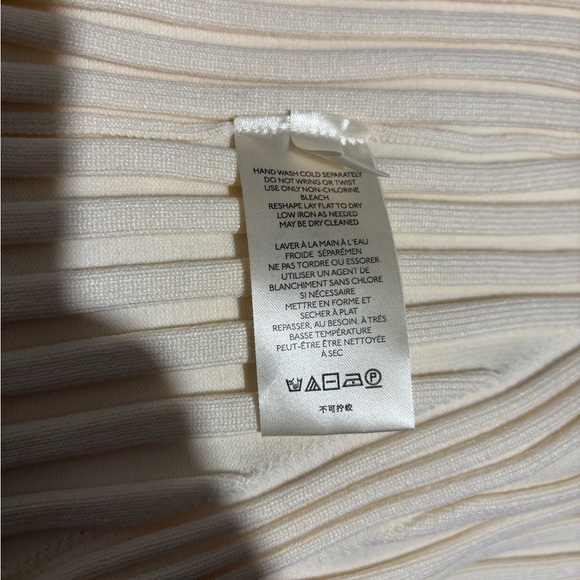 Maeve By Anthropologie Maris Midi V-Neck Sweater Dress Back Split Cream Size M - Picture 11 of 12